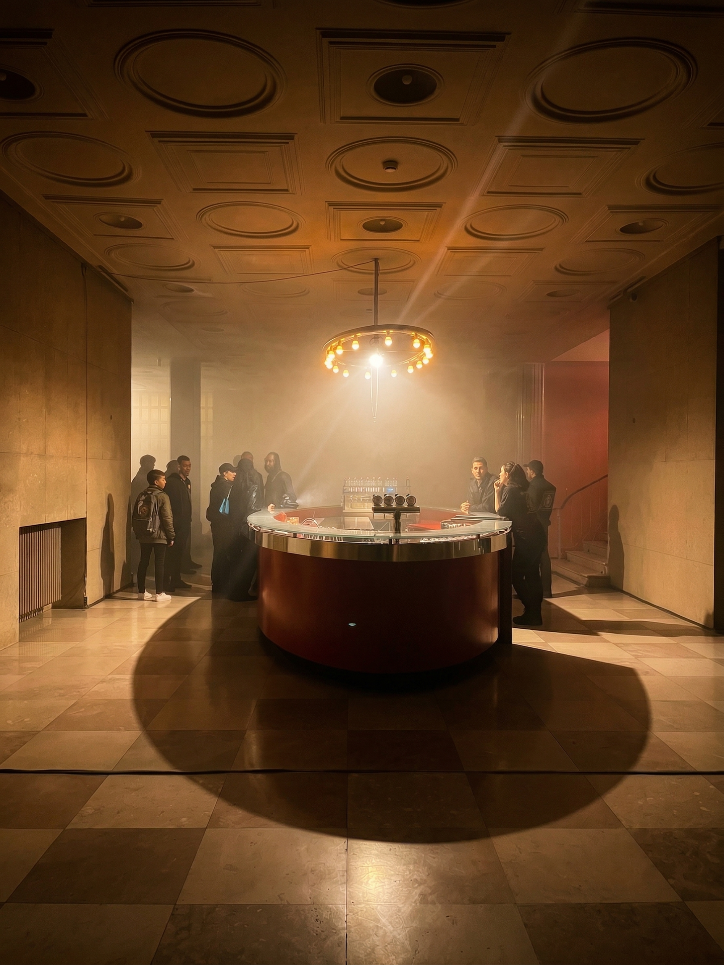 Foyer Red Desk Overhead